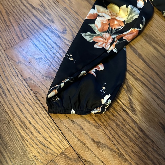 Black Long Midi Floral Dress Sweetheart Neckline Farmers Market Size Medium - Picture 3 of 6